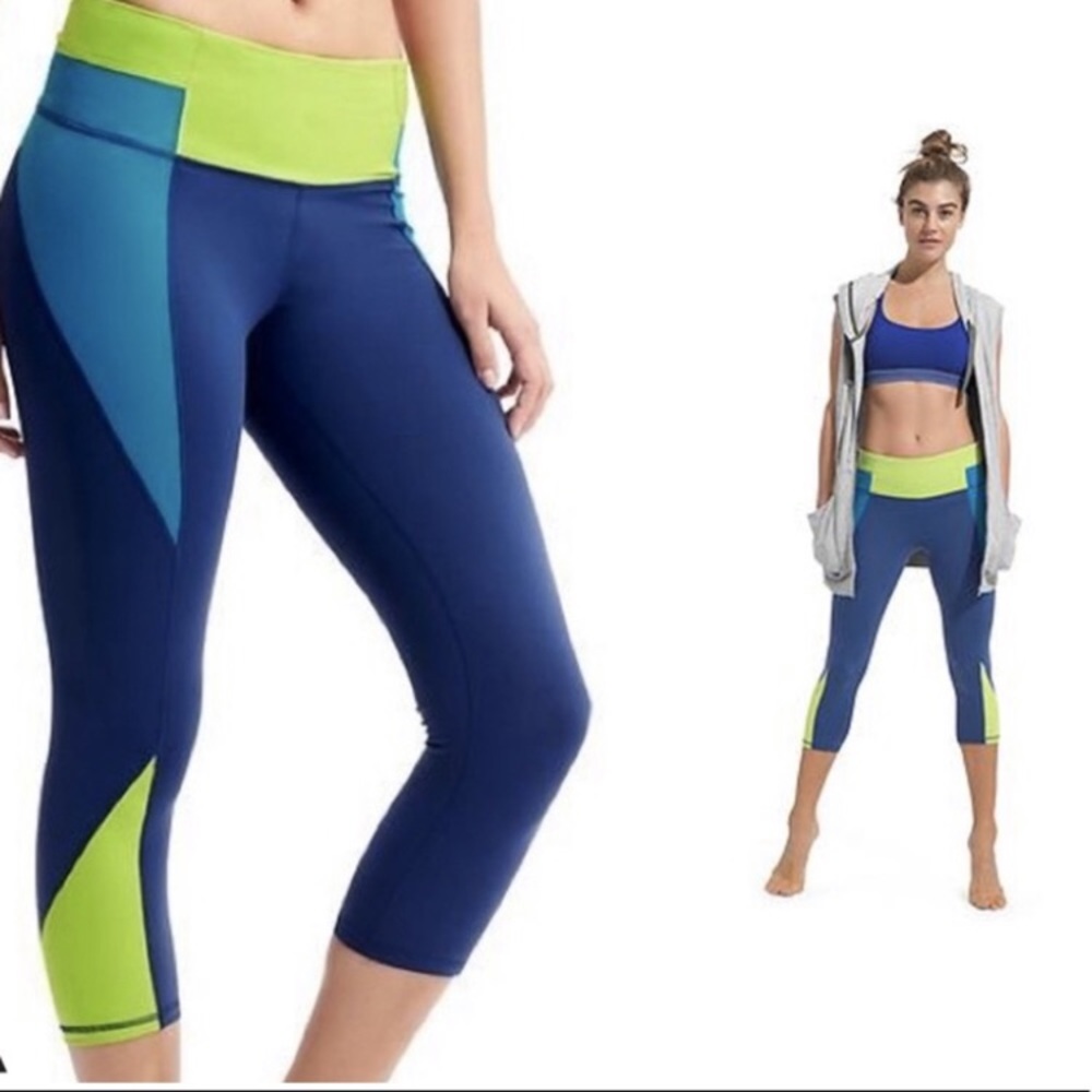 Athleta High Rise Chatarunga Capri Colorblock